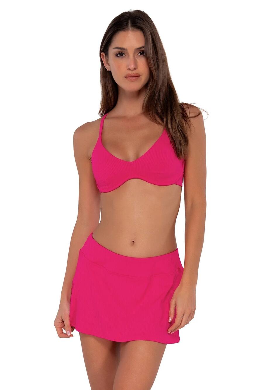 Sunsets Begonia Sandbar Rib Sporty Swim Skirt NWT SIZE SMALL